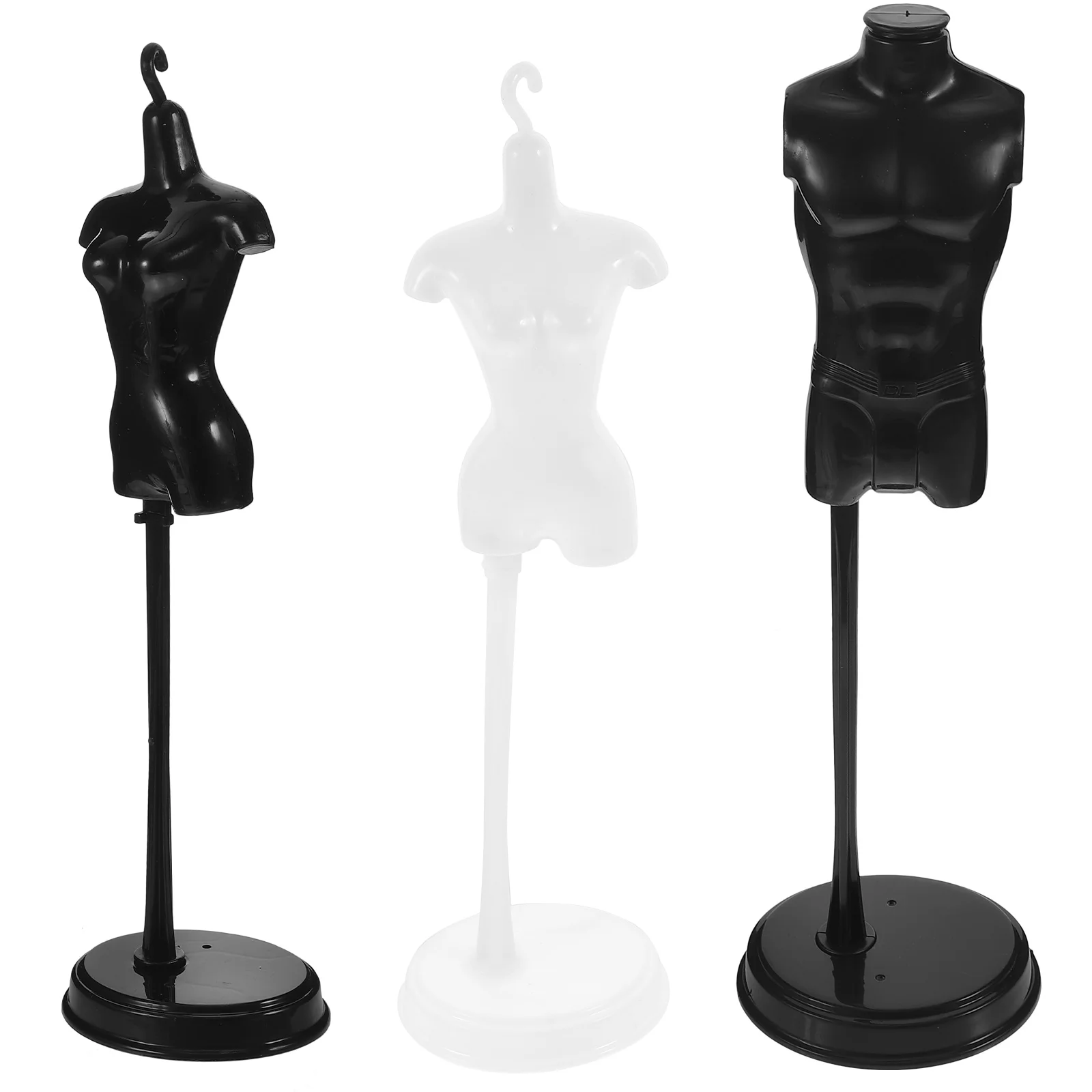 

3 Pcs House Accessories Mini Mannequin Model Stand Garment Rack Clothes Hangers Stands Human Body Clothing Display