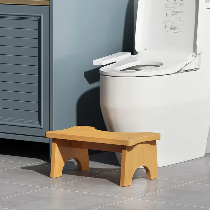 1Pc Bathroom Footstool Wooden Toilet Stool Household Children Step Stool Bathroom Furniture Home Furniture Bathroom Chairs Stool