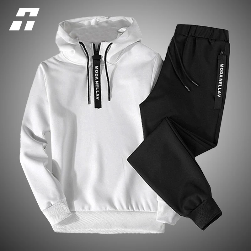 Мужской спортивный костюм из двух предметов куртка на молнии и брюки весна-осень