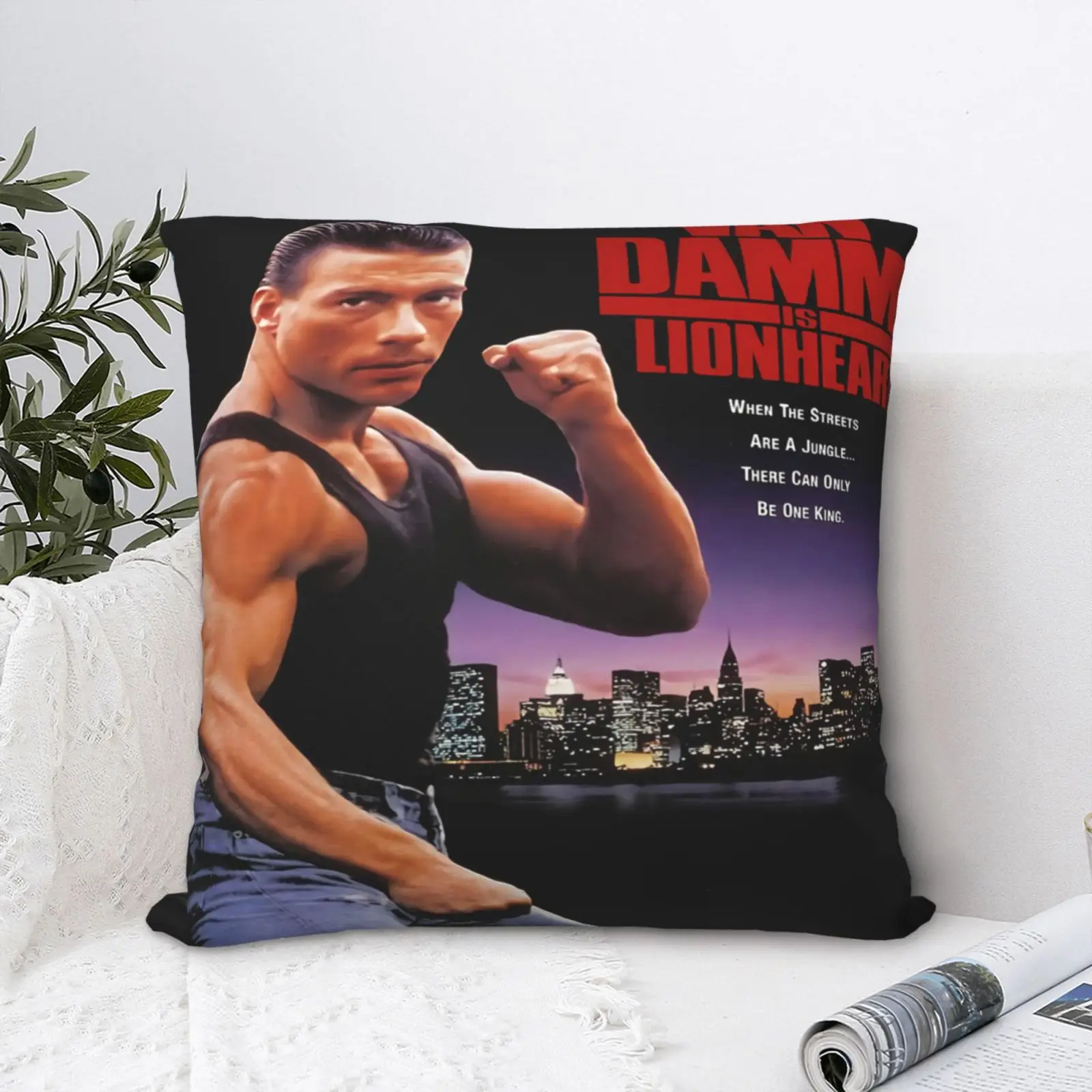 

Lionheart Van Damme Shirtfrance Подушка футбольный мяч Чехол Наволочка декоративная задняя наволочка «сделай сам» наволочки черные Наволочки чехол s