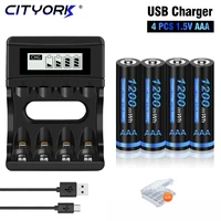 cityork 1 5v aaa battery 1200mwh aaa 1 5v rechargeable li ion batteries aaa 3a bateria with lcd battery charger for 1 5v aaaaa