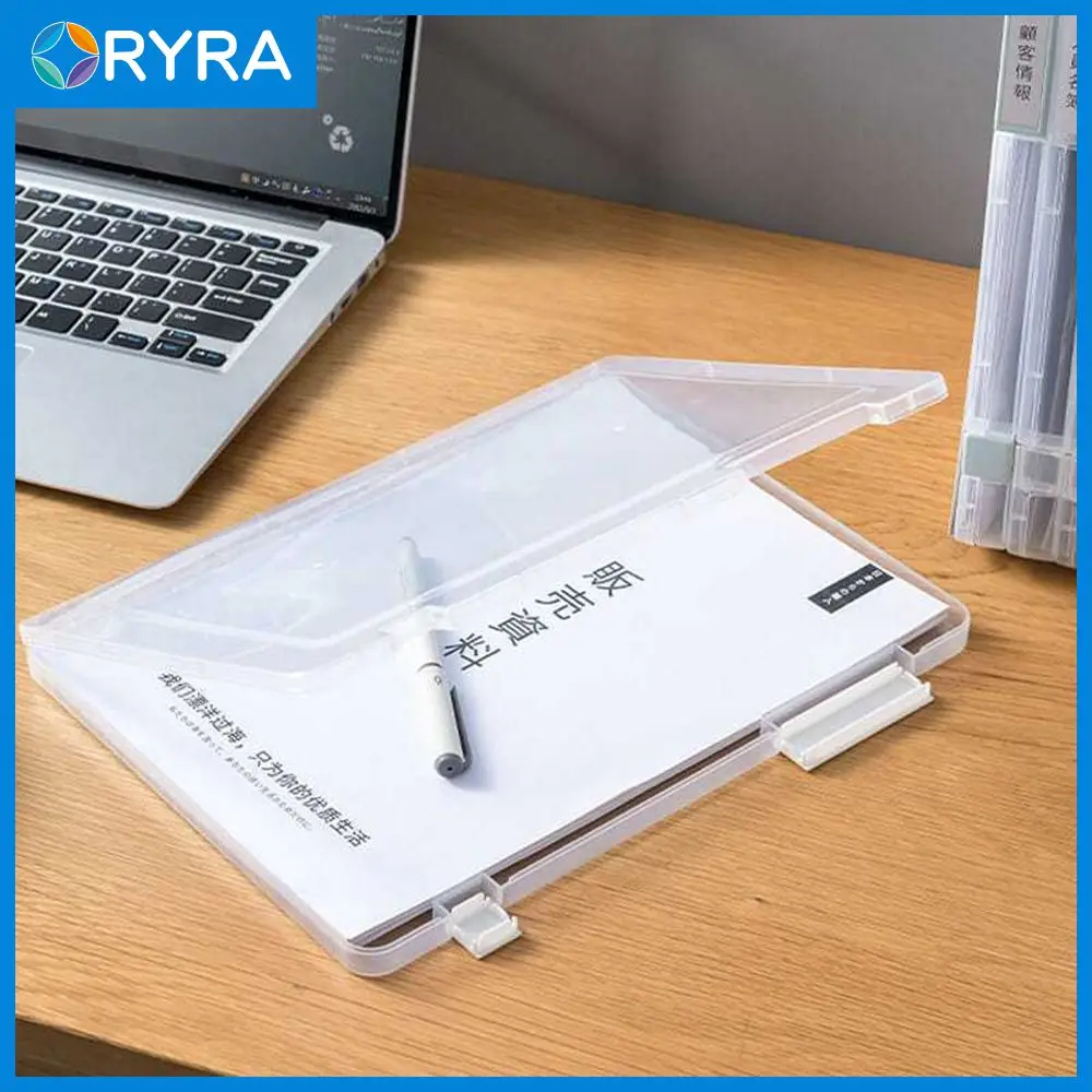 

A4 File Office File Favorites Transparent File Storage Box Save Desktop Space Folder Storage Double Buckle Labelable
