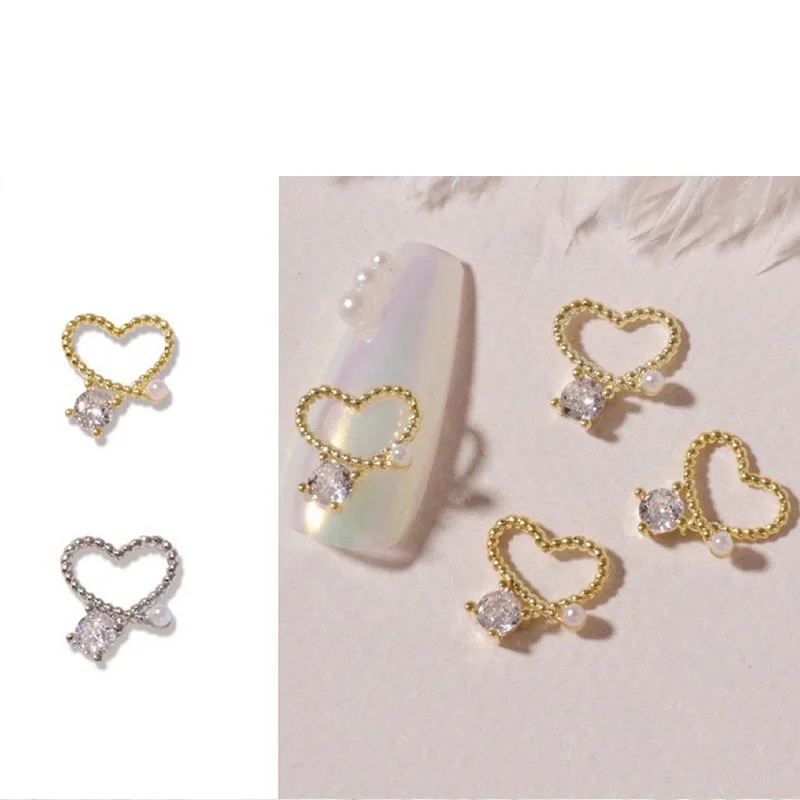

Nail Charms 5pcs/set 3d Heart shaped Love Alloy Nail Stickers Cute Design Nail Art Nail Decoration Nail Tips Beauty Japanese