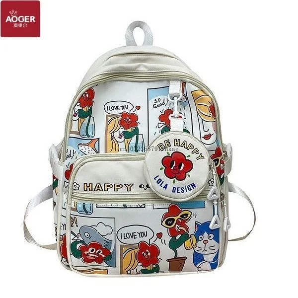 

Schoolbag Female Graffiti Bag Harajuku Backpack Original New Fashion Schoolbag Female College Students' Backpack School Backpack