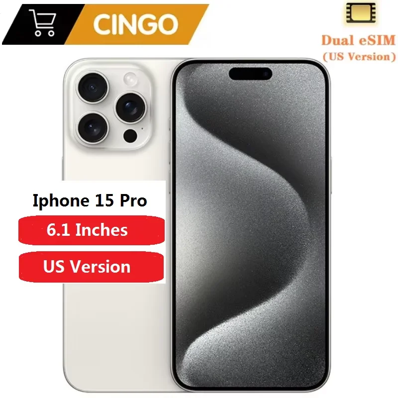 Фото Оригинальный телефон Iphone 15Pro 5G, 128/256 ГБ, 6,1-дюймовый Super Retina XDR-дисплей, процессор A17 Pro, двойная основная камера ESIM 4800 мегапикселей №1
