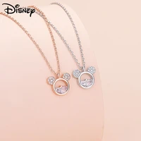 disney cute anime necklaces mickey mouse pendant for women luxury crystal mouse necklace jewelry 2022 korean clavicle chain gift