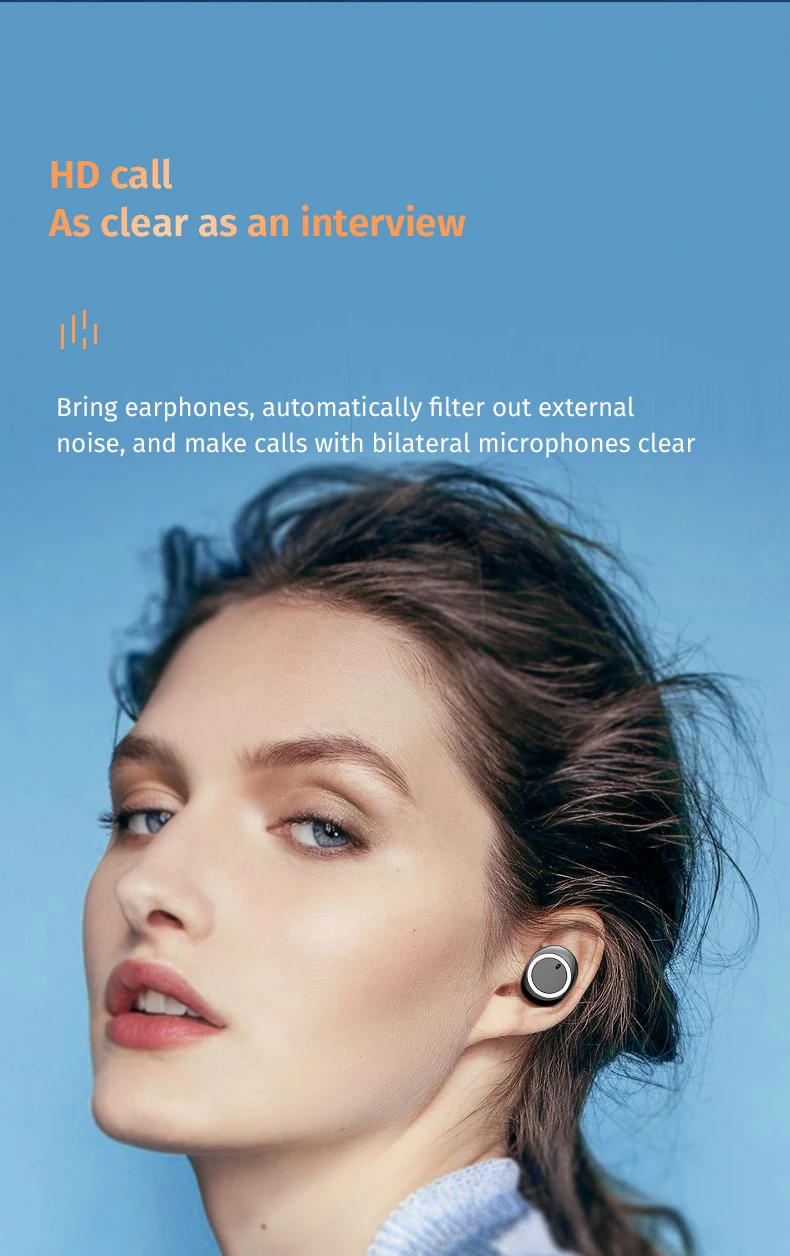 TWS Wireless Headset F9-3 is a HIFI Stereo Bluetooth 5.1 Earphone With Microphone Noise Reduction,Touch Control and Long Standby enlarge