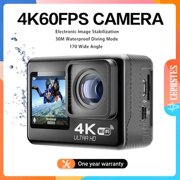 CERASTES 4K 60FPS WiFi Anti-shake Action Camera Dual Screen 170° Wide Angle 30m Waterproof Sport Camera with Remote Control 1