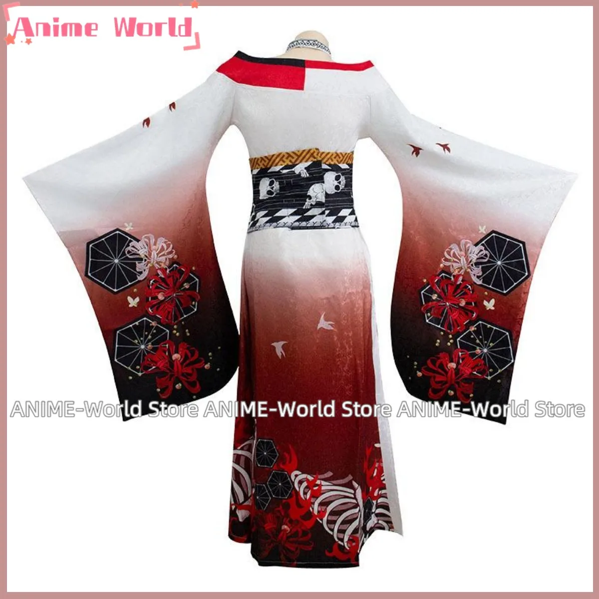 Аниме Makima Косплей Костюм Hyakkiyakou's Shutendoji японское кимоно халат парик женский