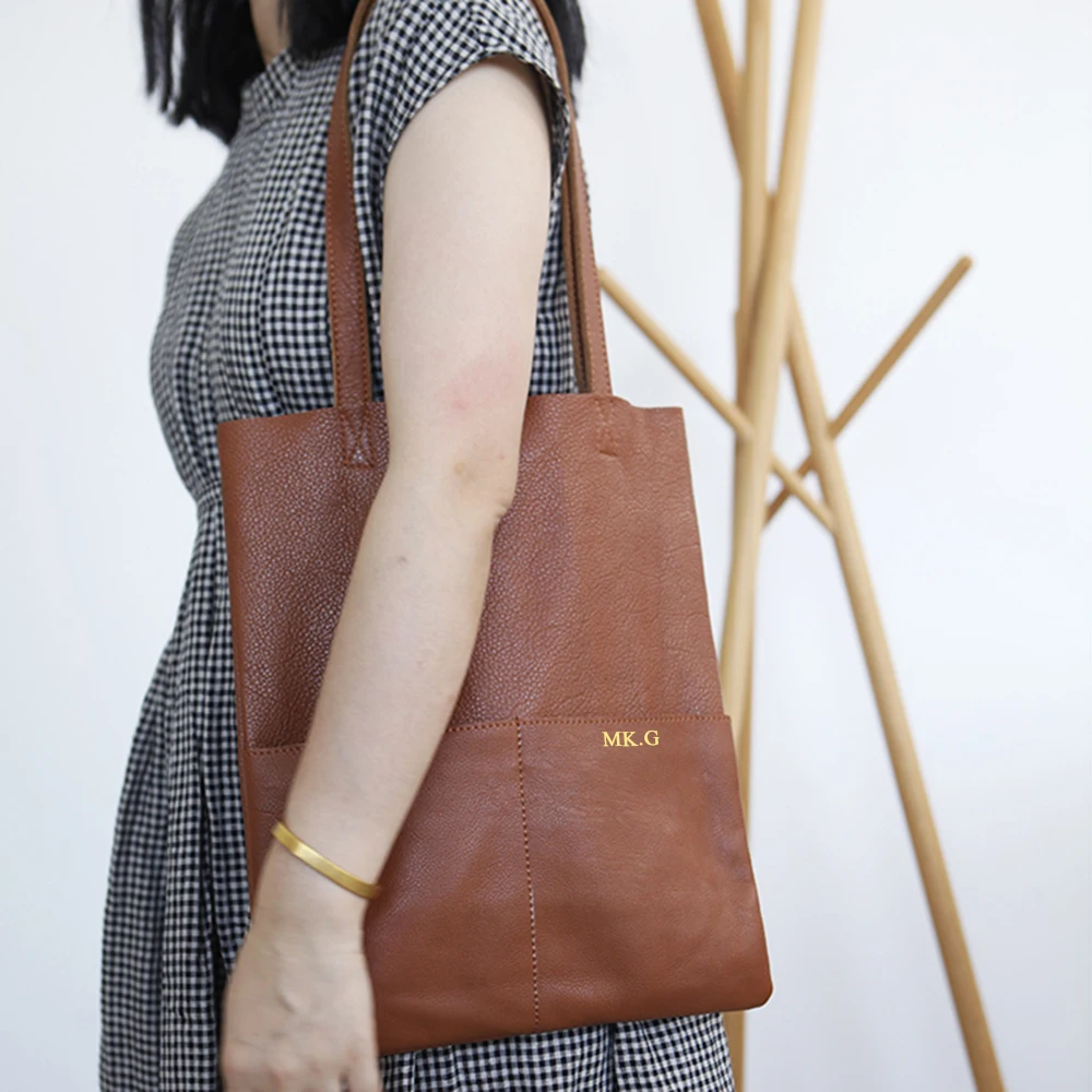 Сумка-тоут женская из мягкой натуральной кожи большая Студенческая