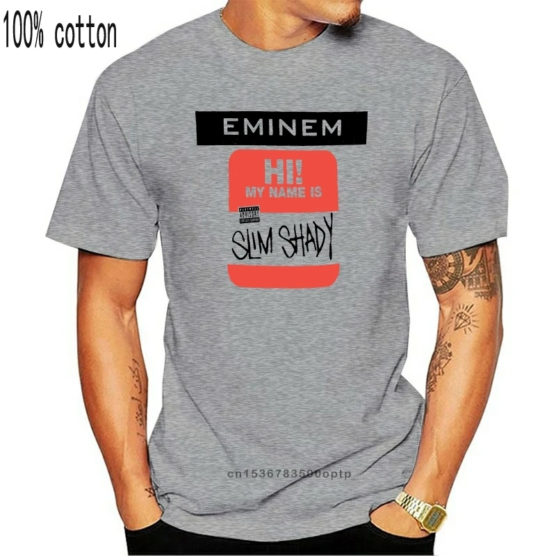 Мужская Тонкая футболка Eminem с затемненными наклейками белые мужские