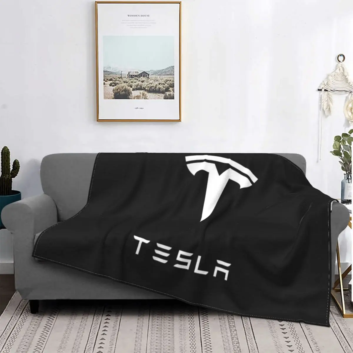 

Manta с логотипом Tesla, colcha para cama a cuadros, manta de Anime con capucha, toalla de playa de lujo