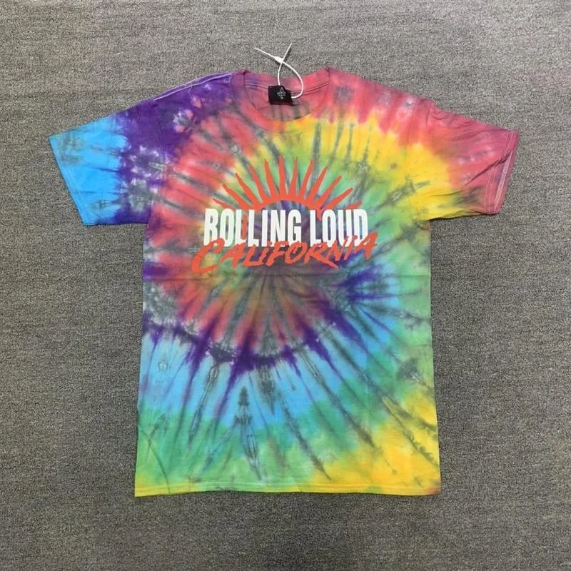

22SS Colorful Tie Dye Cactus Jack T Shirt Men Women EU Size 100% Cotton TRAVIS SCOTT Top Tees High Street Summer Techwear