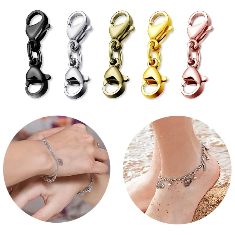 

8 Pcs Double Lobster Clasps Necklace Bracelet Clasp Connector Double Opening Jewelry Clasps for DIY Jewelry Making T8DE