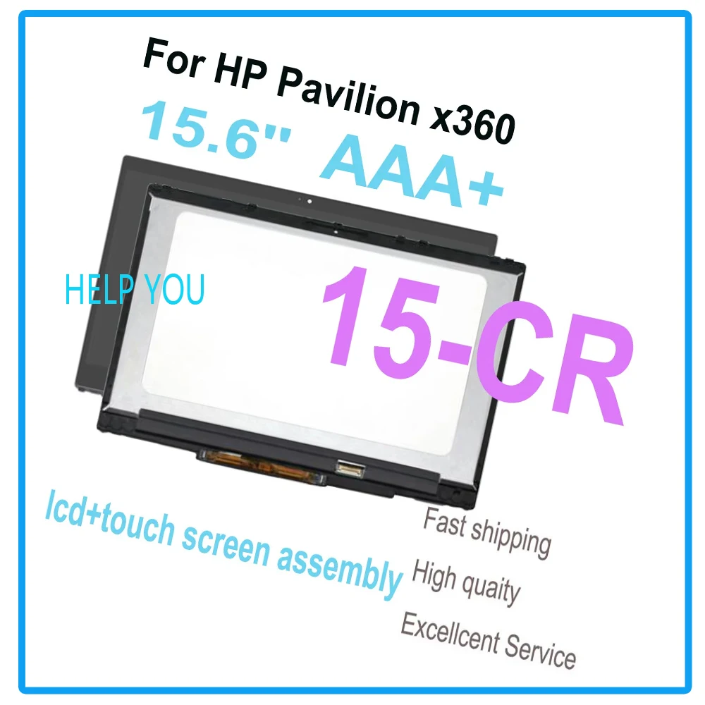 ЖК-дисплей для hp pavilion x360 15-cr с сенсорным экраном в сборе frame15-cr0037wm 15-cr0053wm 15-cr0056wm