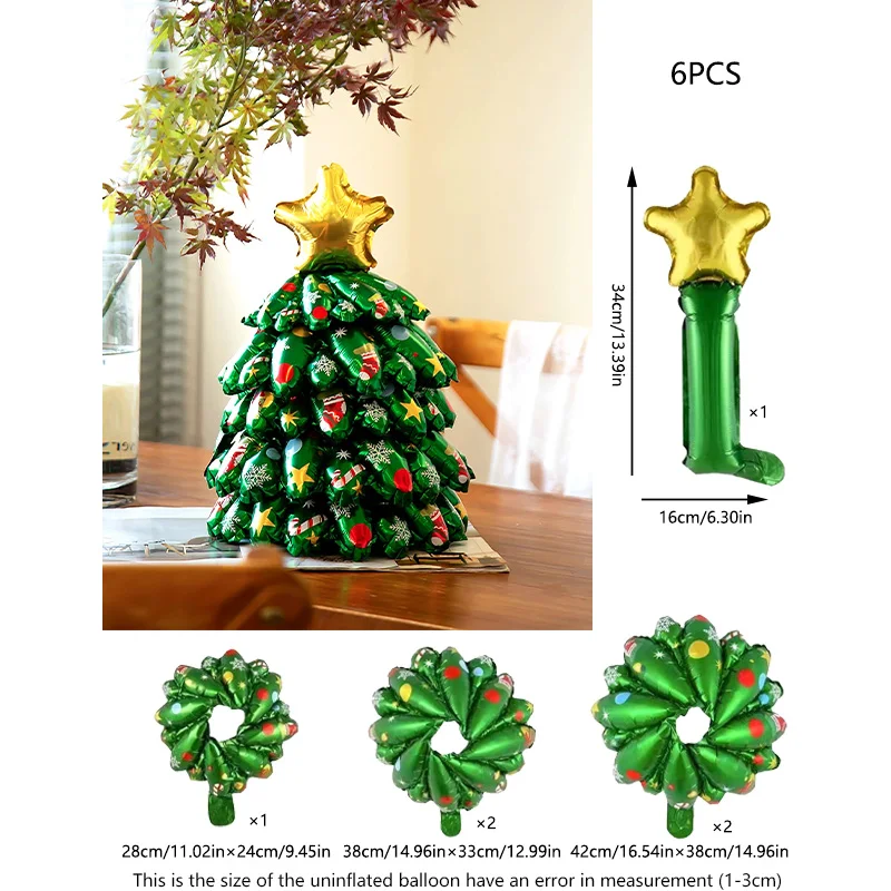 

1 комплект гигантского рождественского елочного шара, стоящего красочного рождественского елки, надувной воздушный шар из фольги, декор для рождественской вечеринки, с Новым годом