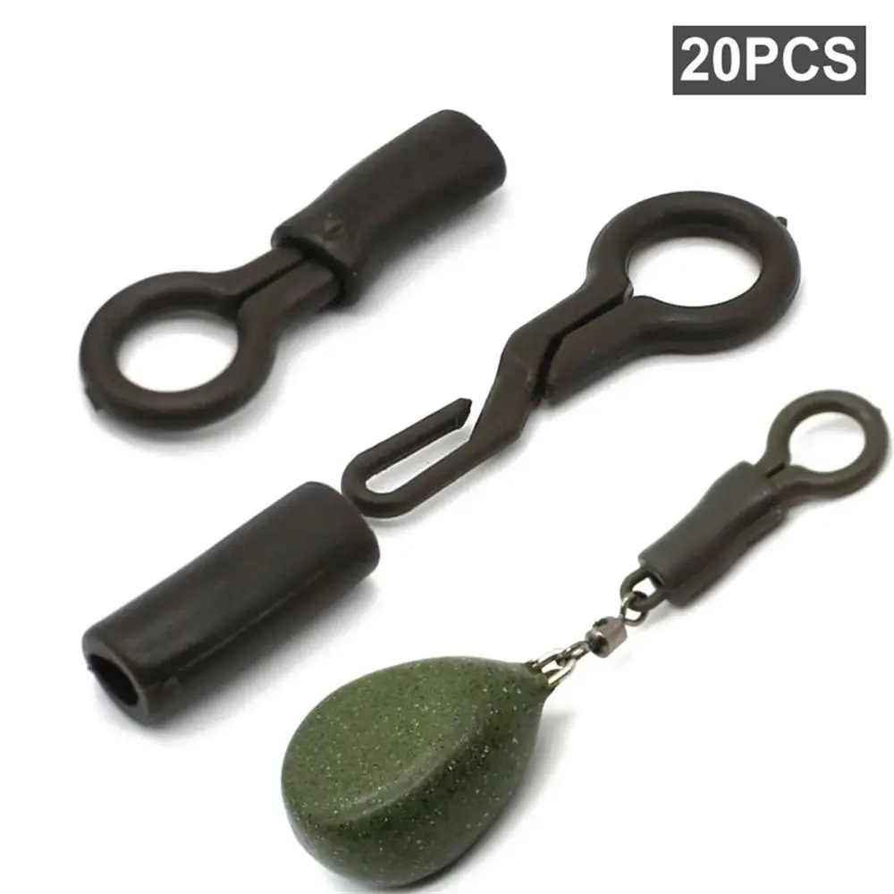 

20Pcs Portable For Carp Angling Supplies Fishing Convert Silicone Sleeves Rig Connector Back Lead Clips Locking Tube