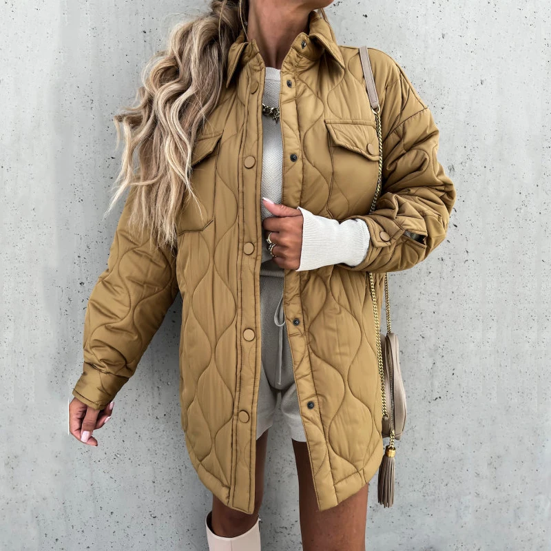 

Women's Winter Coats Keep Warm Solid Pocket Casual Cotton Coats Woman Jackets 2023 New Loose Buttoned Thick Parkas Woman Jacket