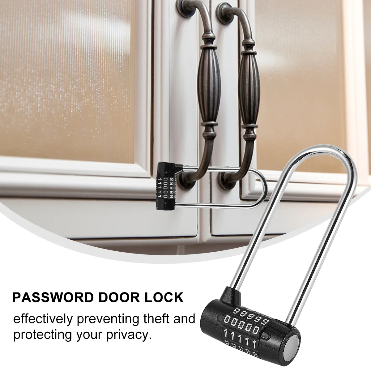 

Large U-shaped Password Lock Cabinet Door Handle Hanging Lock for Home