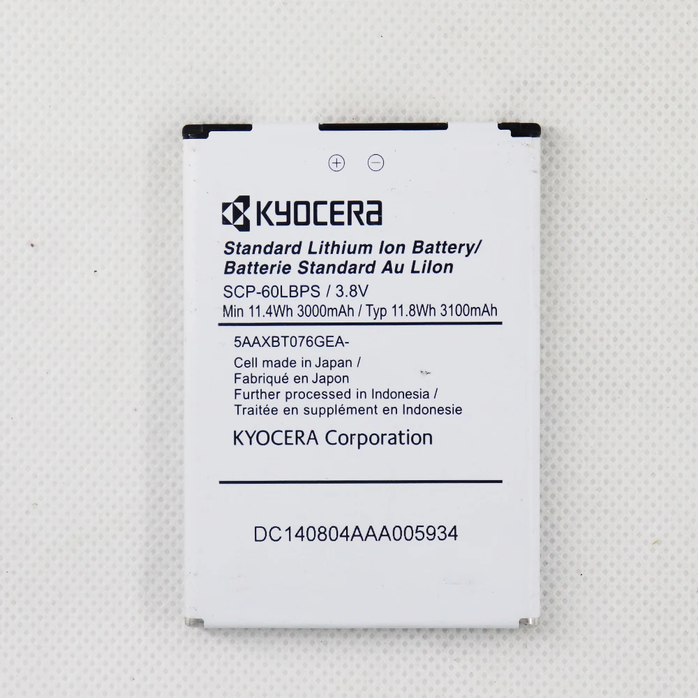 

Оригинальный аккумулятор 5AAXBT076GEA, стандартная батарея для смартфона Kyocera Brigadier, DuraForce, E6560, E6762, E6782ence S2720