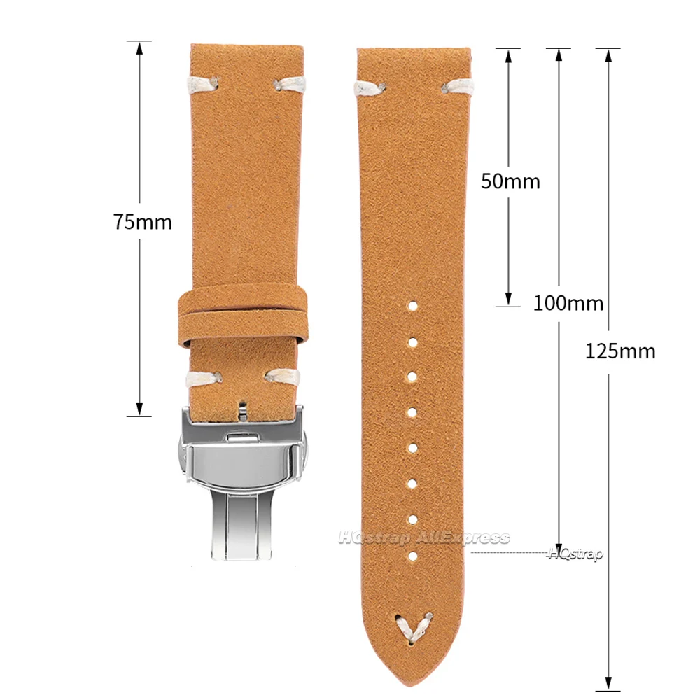Замшевый кожаный ремешок для часов 18 мм 20 мм 22 мм для Samsung Watch4567 40 мм 44 мм Classic для часов Huawei GT654 Универсальный браслет (art.: 3920d4bd1df45) - 3920d4bd1df45