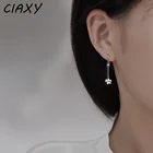 Женские серьги-кисточки с цирконом CIAXY, небольшие геометрические серьги-кисточки с инкрустированным штампом в форме цветка серебряного цвета, 925