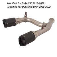 slip on motorcycle mid connect tube and tail pipe titanium alloy exhaust system modified for duke 790 890 890r
