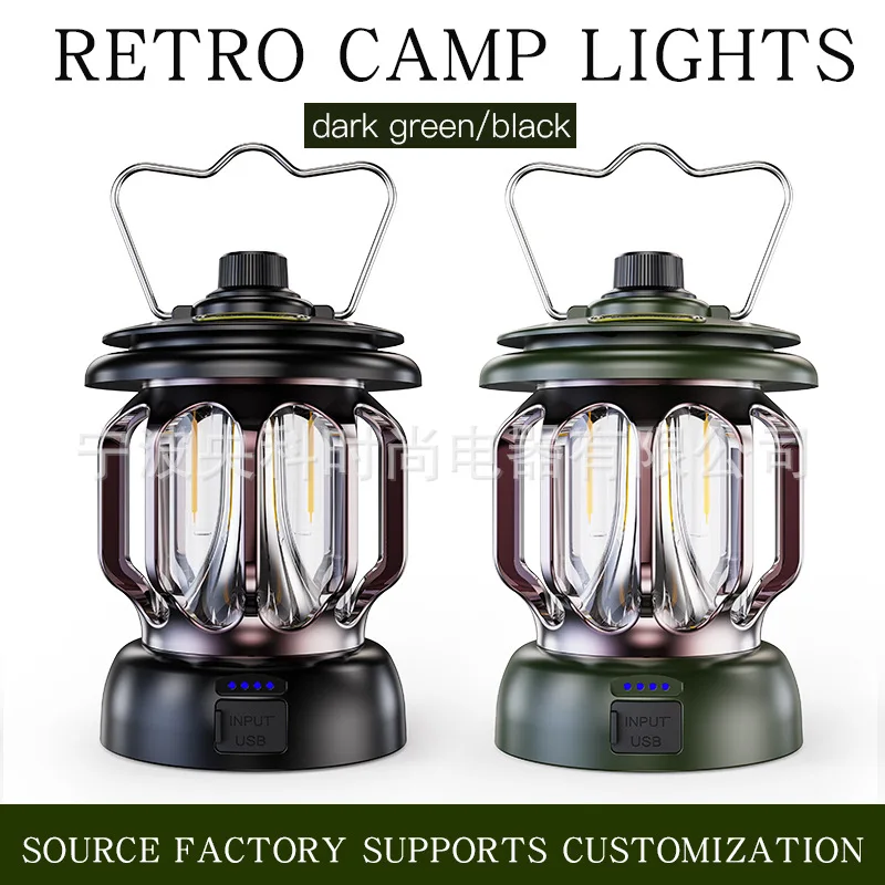 

Retro Portable Hanging LED Camping Lamp Outdoor Camping Light 5000mAh 3 Modes Campsite Camping Lantern for Hiking Climbing Gard
