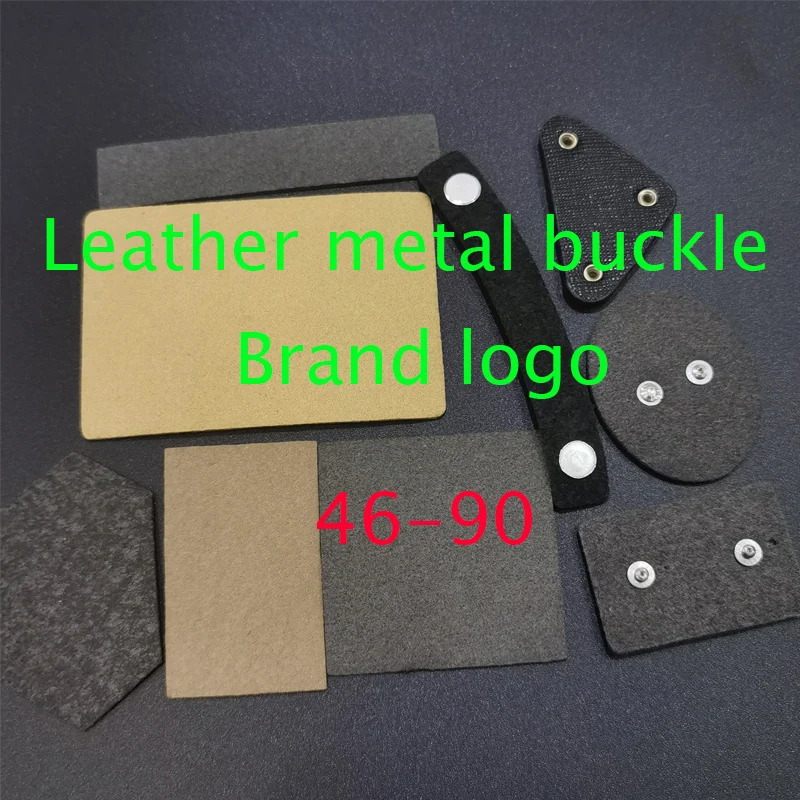 

Luggage clothing brand logo leather combined with metal buckle decoration with badge brand letter leather DIY Sewing patch