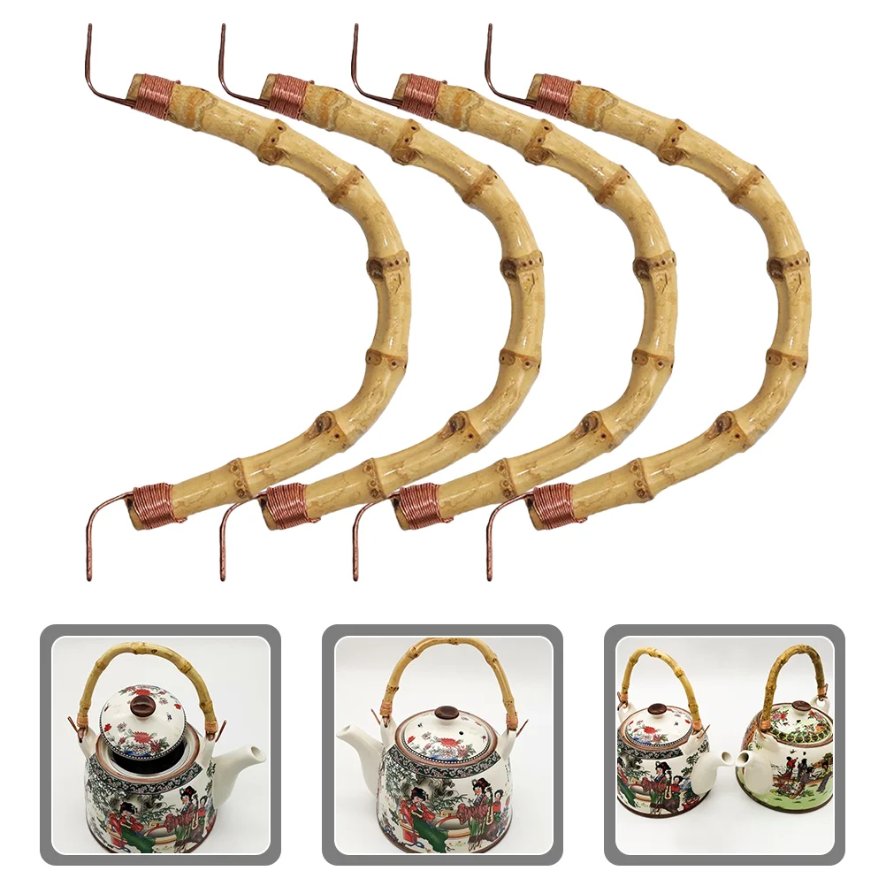 

Handle Teapot Kettle Handles Replacement Ceramic Grip Rattan Wood Wired Japanese Pot Decorative Replaceable Purse Replacements