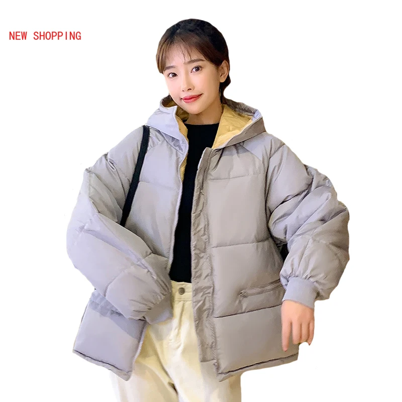 2023 New Autumn Winter Jacket Hooded Women Coat Loose Cotton-padded Short Jackets Female Parka Warm Casual Plus Size Overcoat