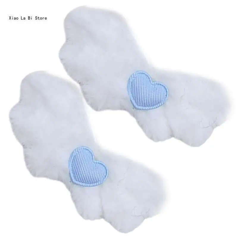 Прекрасная заколка для волос девочек плюшевые заколки в форме крыльев с вышивкой