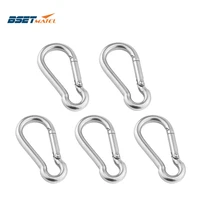 5pcs 5mm 6mm 8mm multifunctional 304 stainless steel spring snap carabiner quick link ring hook snap shackle chain fastener hook