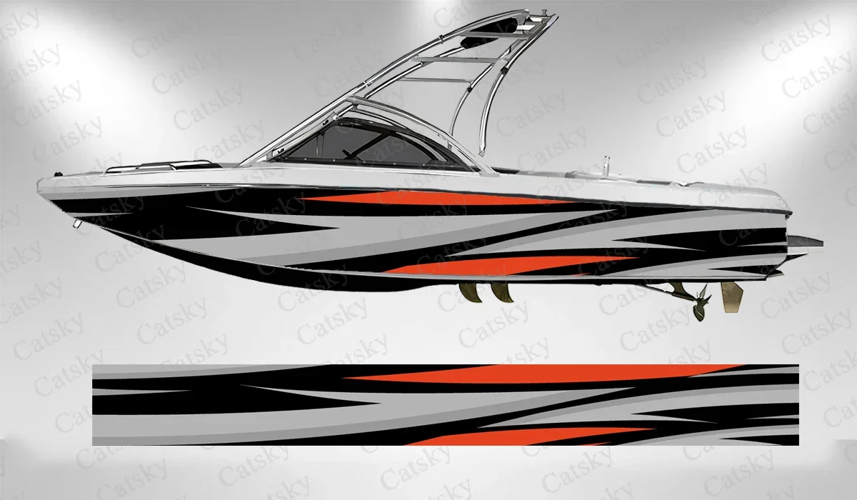 Молния графическая абстрактная геометрия лодка обертка наклейка виниловая для