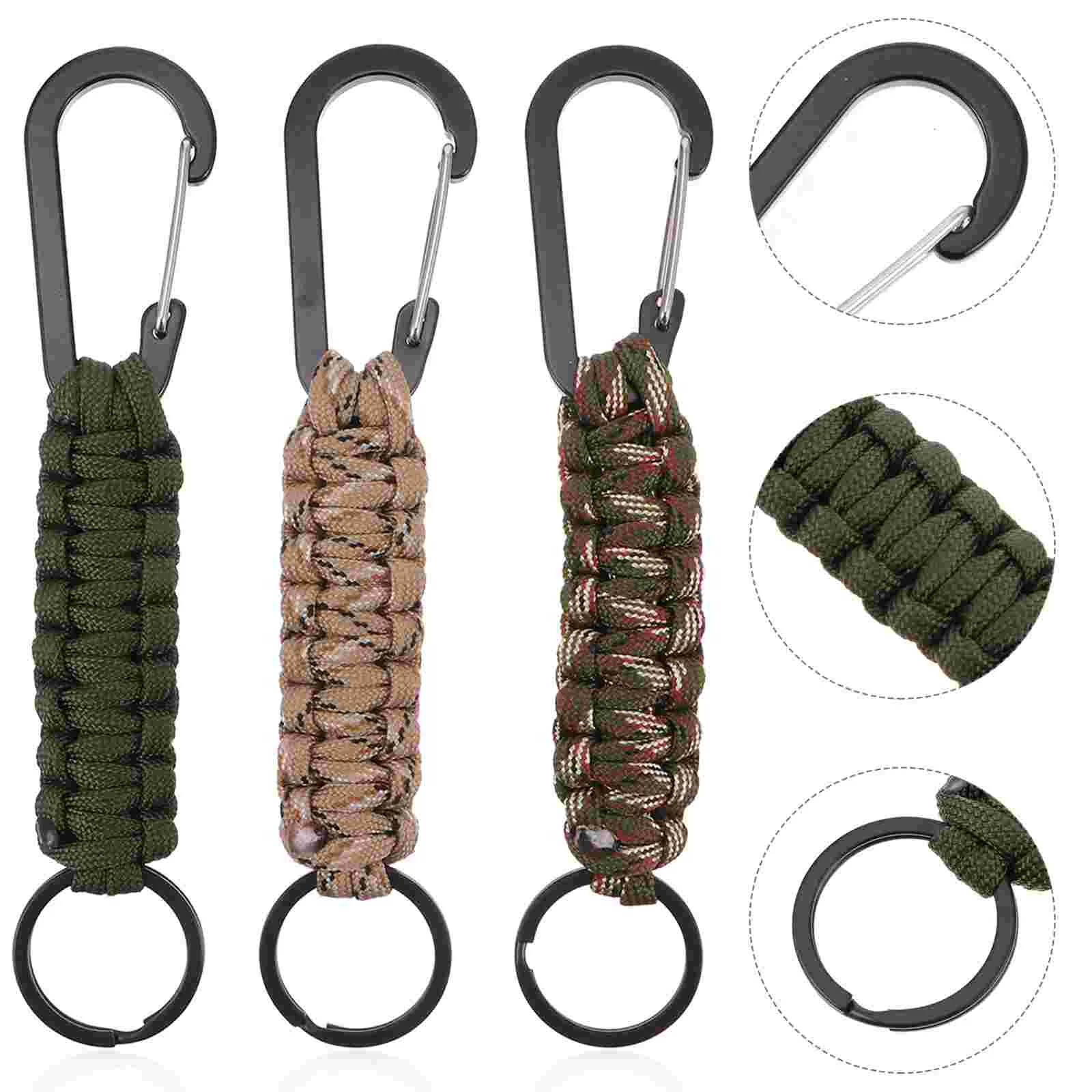 

3pcs Practical Lightweight Reusable Keychain with Carabiner for Adults Men