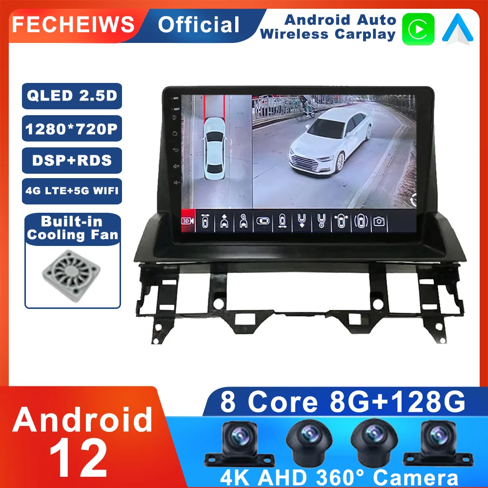 

Автомагнитола 2DIN, 10,1 дюйма, Android 12, для Mazda 6 2002-2008, AHD, ADAS, GPS-навигация, мультимедиа, 4G, Wi-Fi, DSP-плеер, BT, стерео