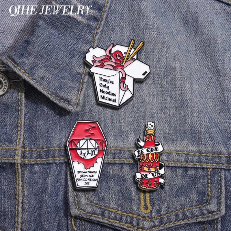 Они только лапша Майкл эмалированные булавки на заказ Be One of Us пивные броши одежда