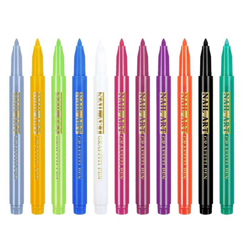 

12PCS Nail Art Pens Set Quick Dry Nail Art Graffiti Pen Nail Art Liner Brush Pen