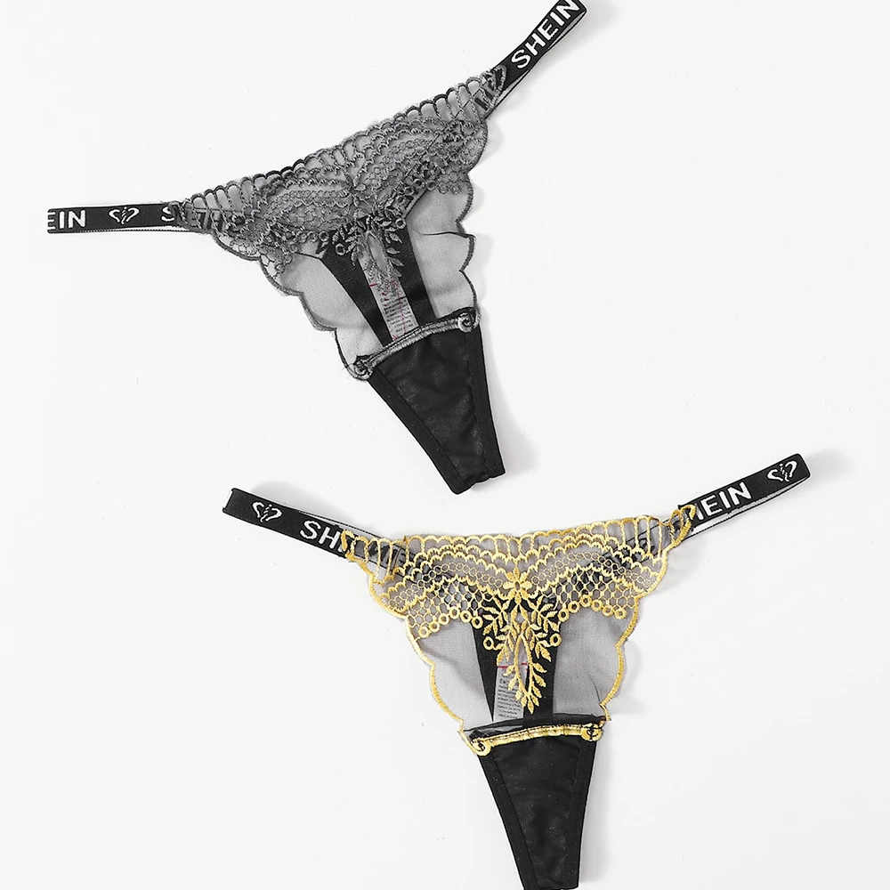 Сексуальные трусики-танга с принтом и низкой посадкой прозрачные трусики