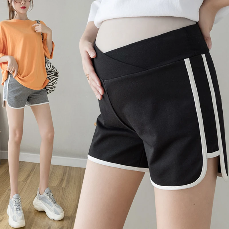 Maternity Summer Thin Cotton Maternity Shorts Adjustable Belly Short Clothes for Pregnant Women Casual Pregnancy Sleep Home Wear