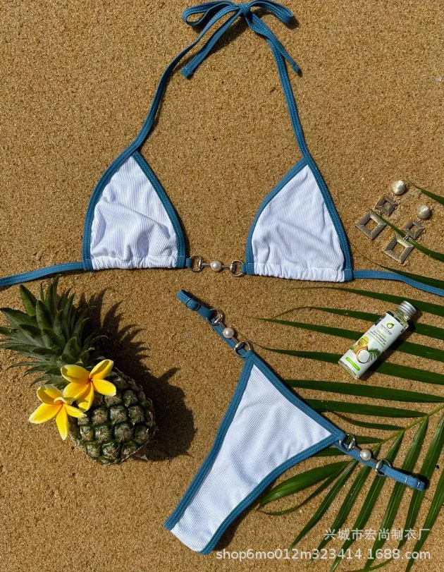 Комплекты бикини соблазнительные купальники с жемчужными цветами микро женские