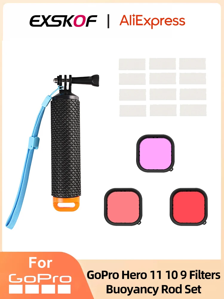 

Buoyancy Stick Orange Filter Filter Anti-fog Film Set Diving Buoyancy Stick With Mounting Bracket For GoPro Hero 11 10 9