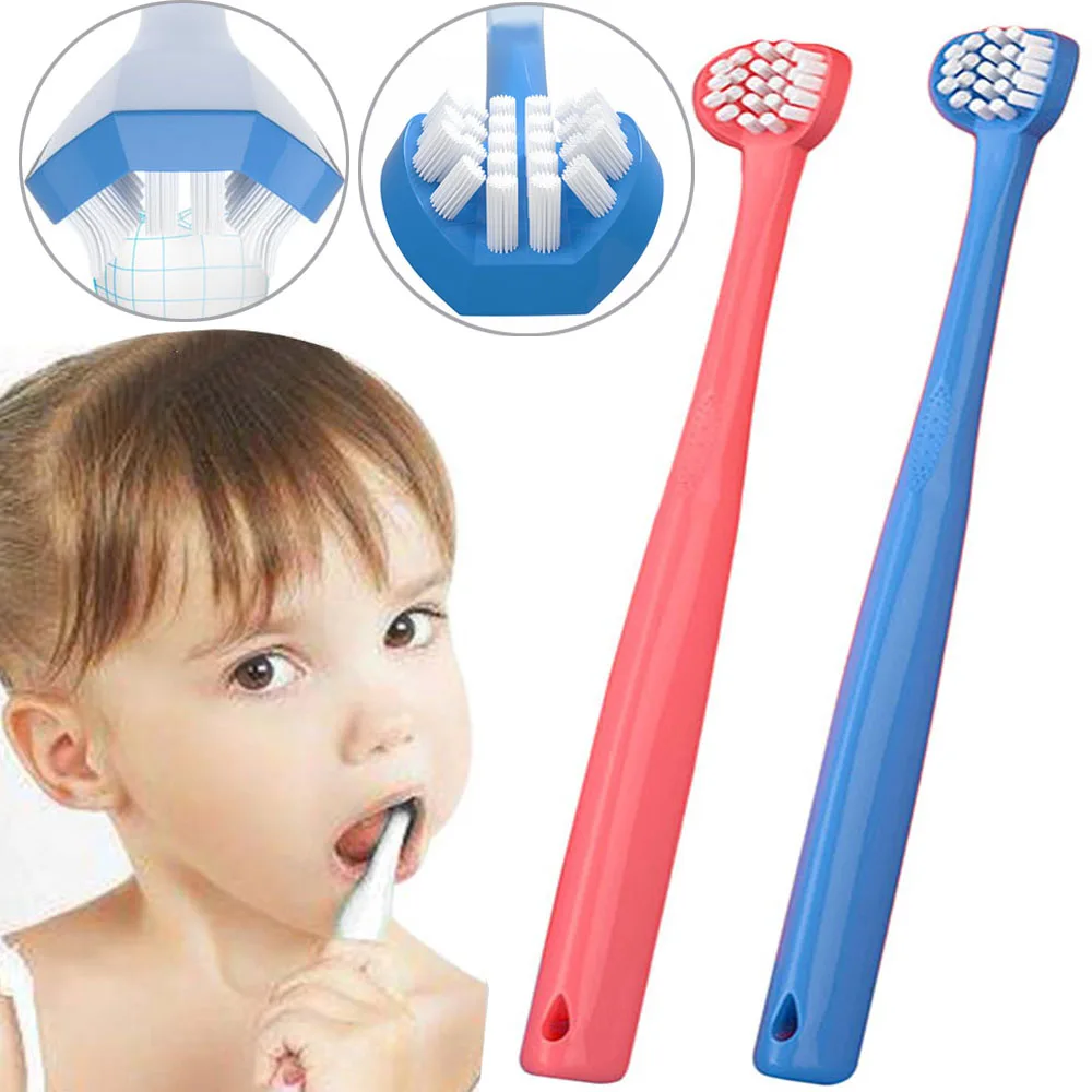 

Children'S Training Toothbrush Baby Dental Oral Care Trilateral Safety Brush Oral Hygiene Care Product Kinderen Tandenborstel