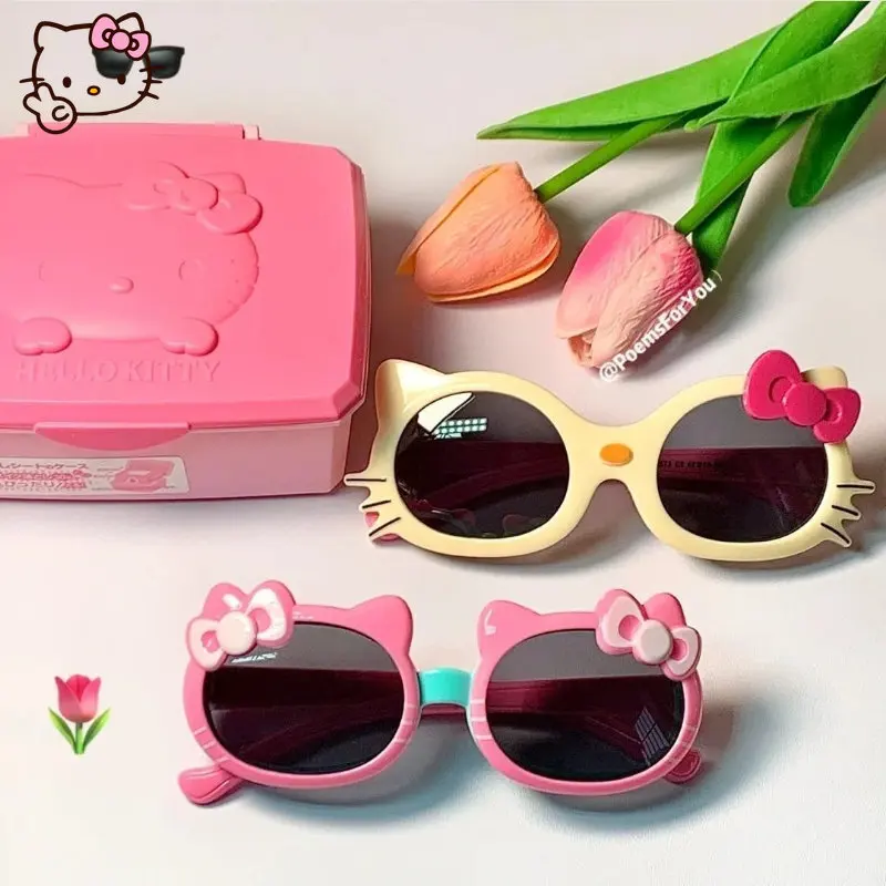 

New Hello Kitty Photo Shooting Glasses Props Sunglasses Tide Female Students Small Children Children Cute Cartoon Sunglasse Gift