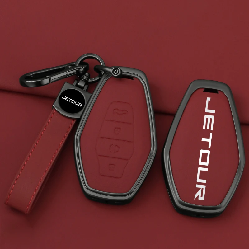 Чехол для автомобильного ключа из сплава кожи Chery Jetour X70 X90 Plus 2022 2023 2024 держатель с
