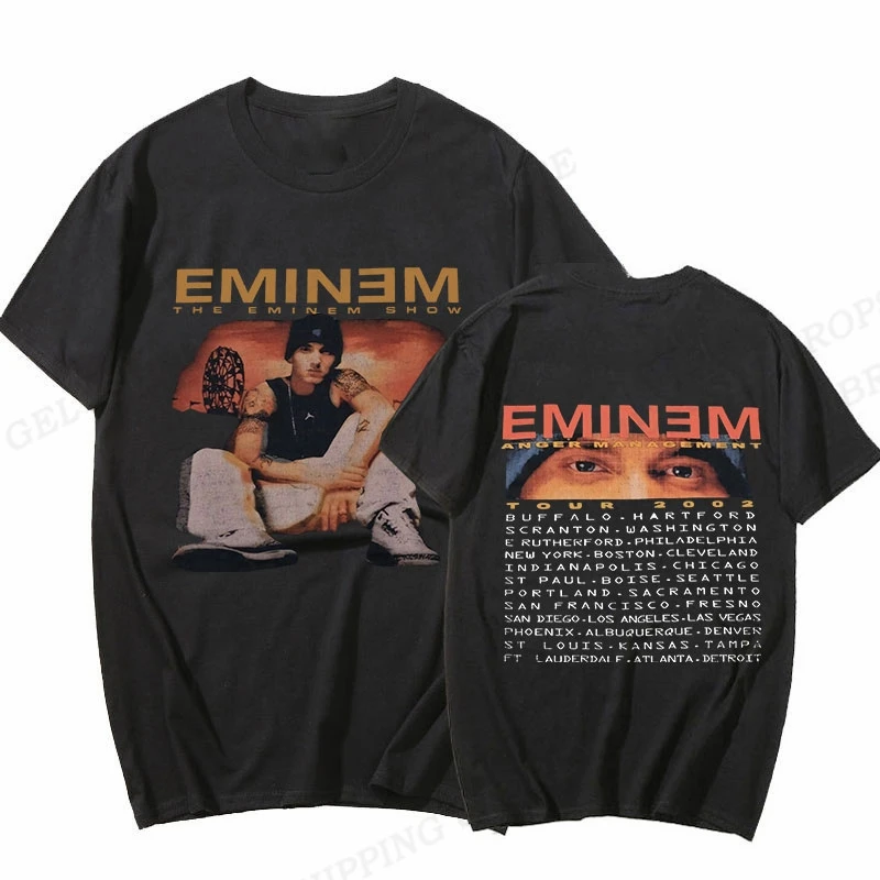 

Men's T-shirt Eminem T Shirt Men Fashion T-shirts Cotton Tshirt Kids Hip Hop Tops Tees Women Tshirt Tops Rapper Camiseta Boy Tee