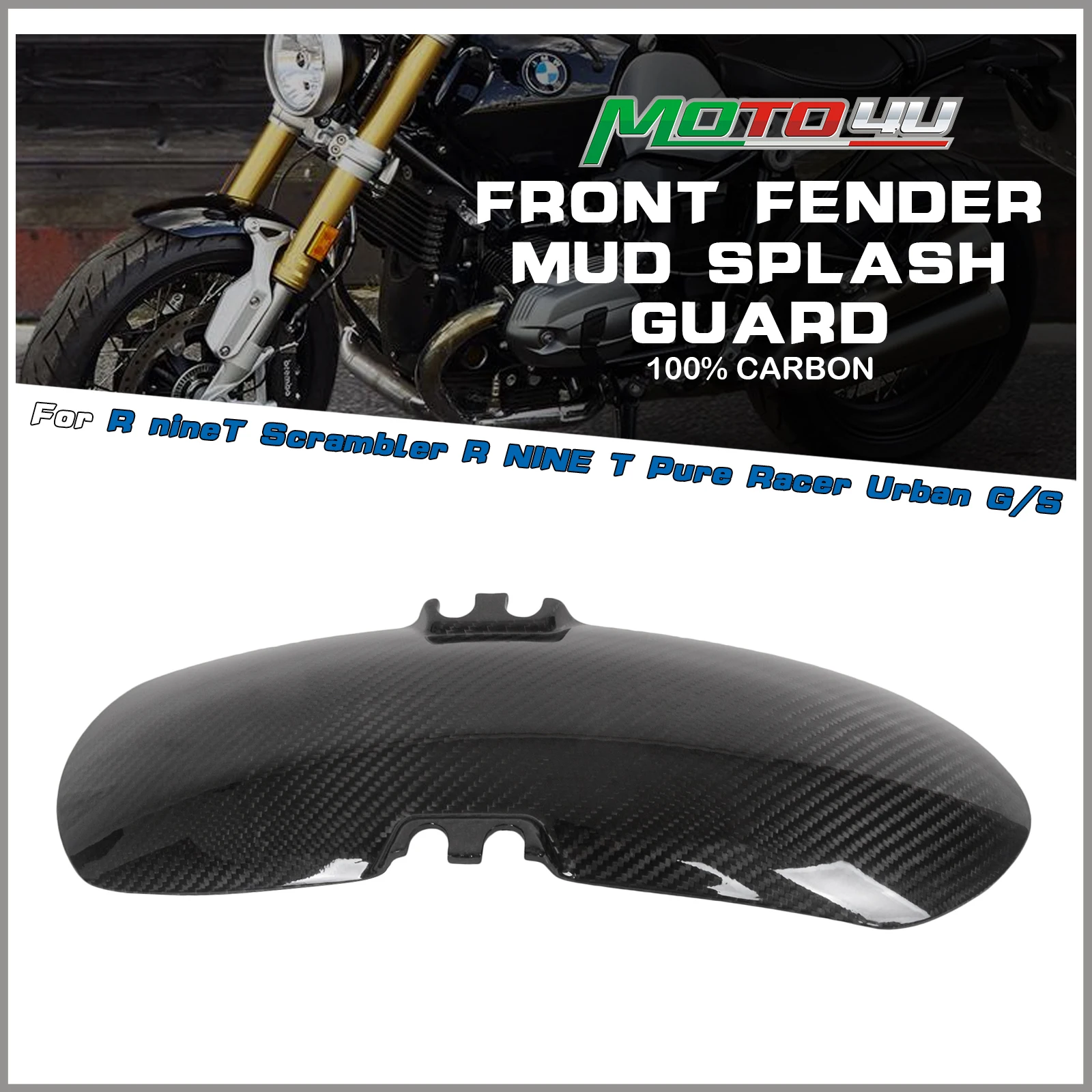

Для BMW R nineT Scrambler R NINE T Pure Racer Urban G/S 100% углеродное волокно, переднее крыло, брызговик, брызговик для шин, брызговик