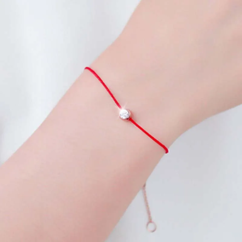

Handmade Red String Thread Rope Bracelet Small Cubic Zirconia Bracelets For Women Handmade Crystal Jewelry Gift For Women