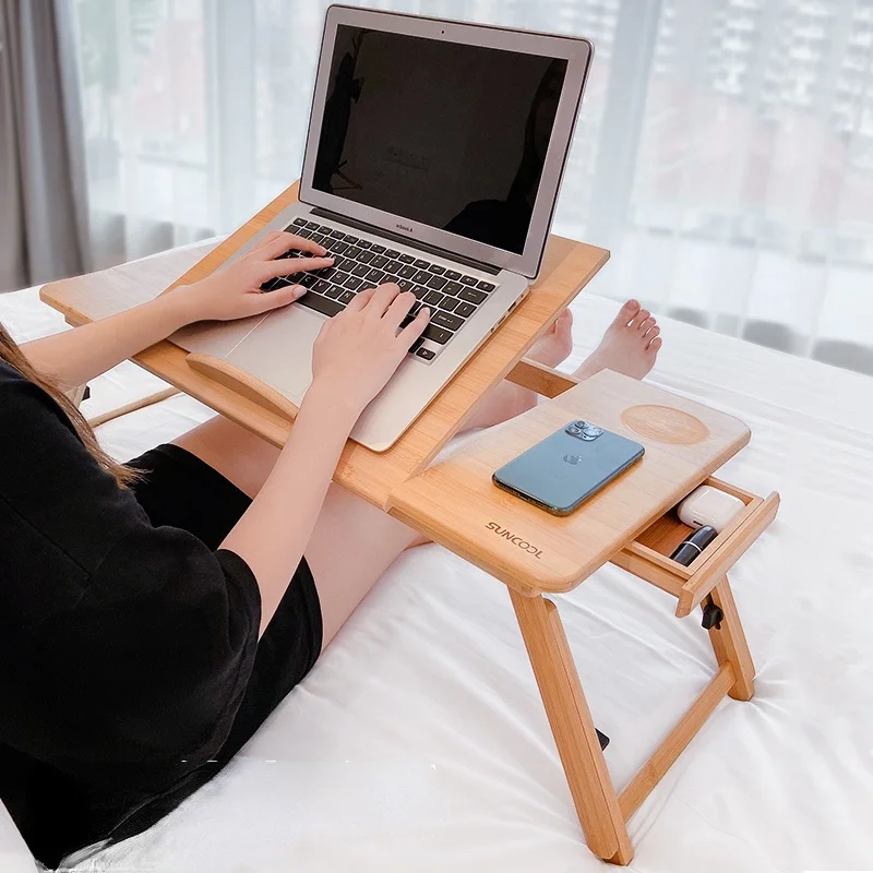

zq Bed Desk Folding Adjustable Lifting Laptop Small Table Board
