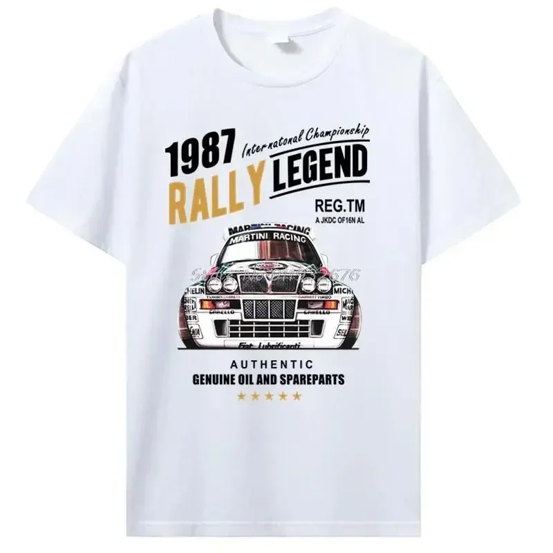 Rally Legend Motif с 1987 Lancia Delta Integrale Hf Car Мужская летняя брендовая хлопковая одежда в стиле